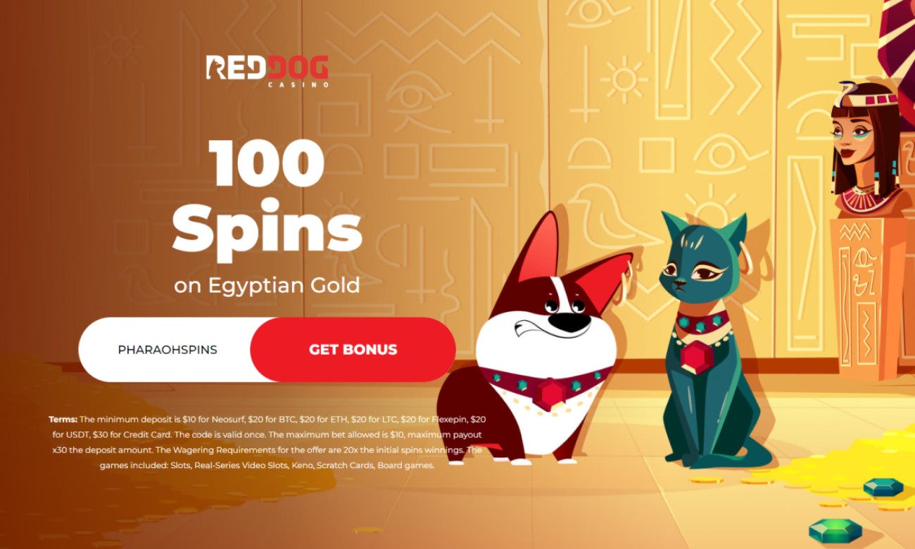 Red Dog Casino 100 Free Spins Egyptian Gold Slots