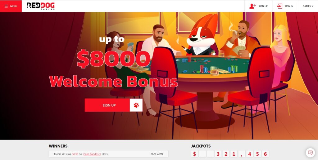 Red Dog Casino $8,000 Welcome Bonus